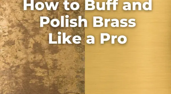 Learn how to polish brass to a brilliant shine. The image shows a before and after of tarnished brass being restored.