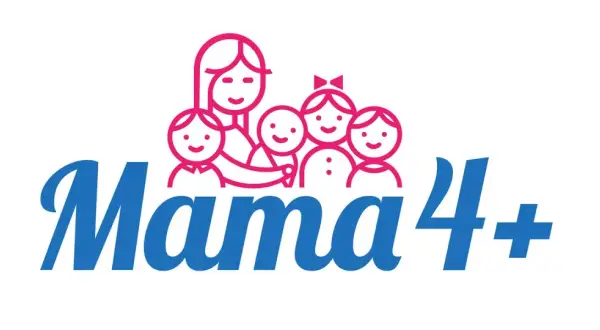 Mama 4+ logo. Dowiedz się, kiedy emerytura dla matek 3 dzieci.