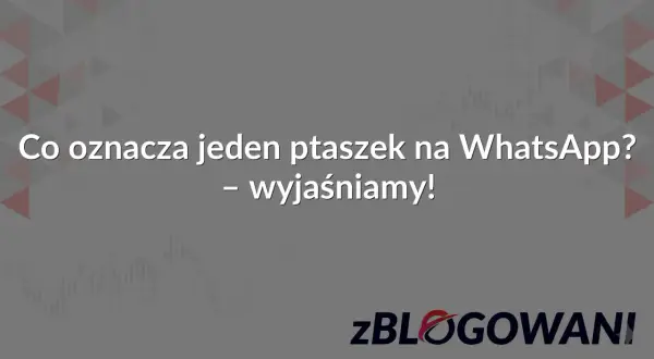 Co oznacza jeden ptaszek na WhatsApp? Wyjaśniamy! Tło z wykresami i logo zBLOGOWANI.