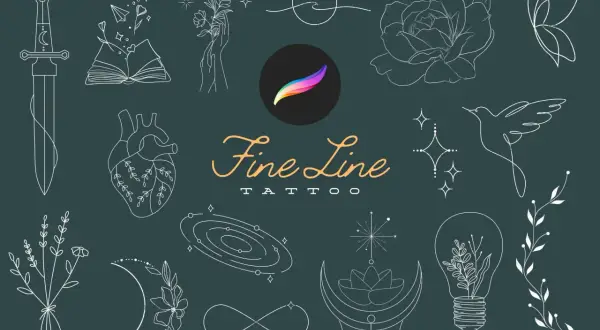 Feine Linien-Tattoos: Schwert, Herz, Rose, Schmetterling, Buch, Mond, Glühbirne & mehr. Ein Hauch von Magie für deine Haut.