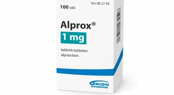 Opakowanie leku Alprox 1 mg, zawierające 100 tabletek z alprazolamem. Pomaga w stanach lękowych, gdy potrzebny jest spokój.