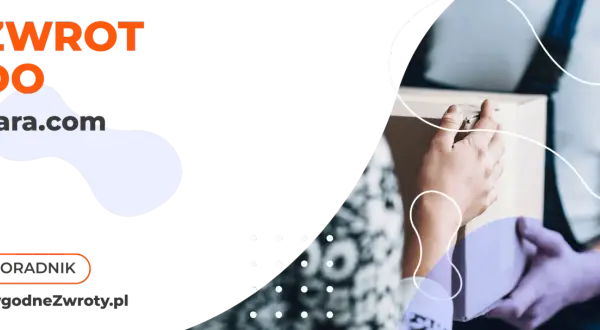 Zwrot do zara.com. Poradnik WygodneZwroty.pl. Dwie osoby przekazują sobie paczkę.