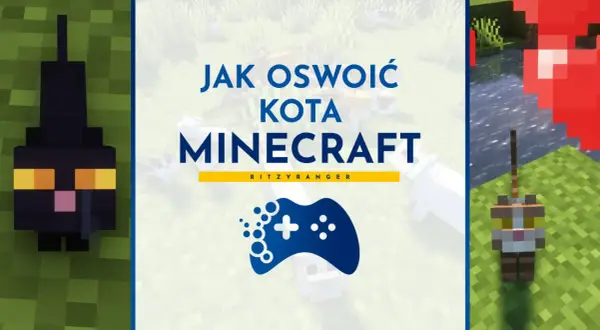 Jak oswoić kota w Minecraft? Czarny kot i rudy kot z gry Minecraft na tle trawy i wody.