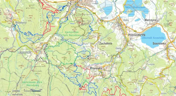 Trasy rowerowe Jelenia Góra: mapa szlaków MTB w Karkonoszach, od Piechowic po Borowice.