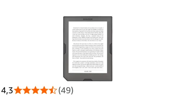 Liseuse électronique affichant un extrait de roman. Le texte évoque des sentiments profonds et la fragilité de la vie, comme sur du papier électronique.