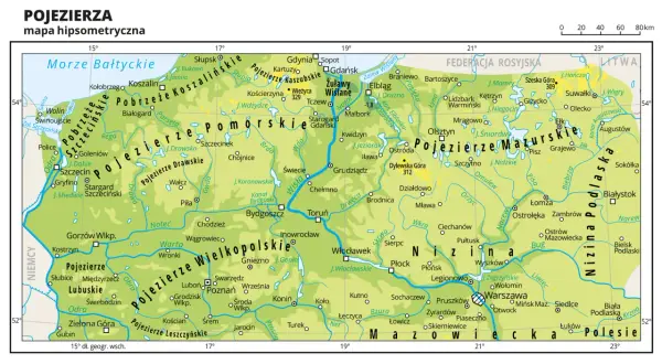 Największe jeziora w Polsce znajdują się w pasie pojezierzy i pobrzeży