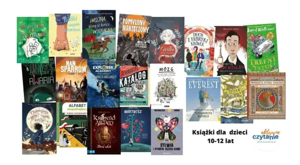 Książki top 10 dla dzieci 10-12 lat: "Moje życie jako rysownik", "Nan Sparrow", "Detektyw Erik Vogler", "Trefny tatuś" i inne.