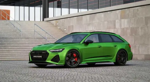 Audi RS6 verde vibrante, un coche familiar con una potencia desatada.