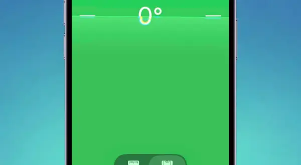 Aplikacja Poziom na iPhonie pokazuje 0 stopni, gdy jest idealnie poziomo. Dowiedz się, jak włączyć poziomicę w iPhone.