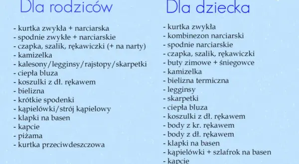 Zimowy wyjazd w góry z dzieckiem: kompletna lista pakowania