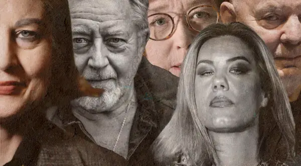 Sasha Lundell och andra ansikten i en collage-liknande bild.
