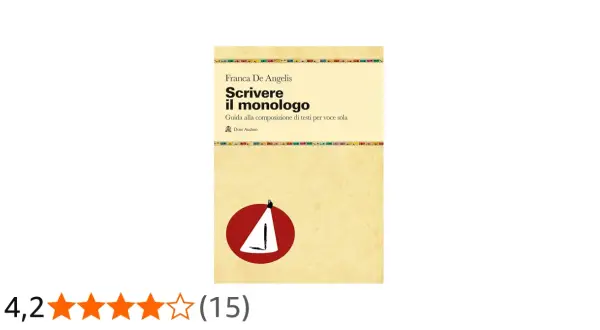 Copertina del libro "Scrivere il monologo" di Franca De Angelis, una guida pratica per creare testi teatrali per voce sola.