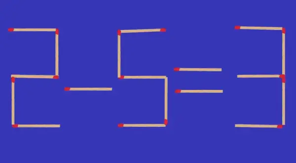 Zapałki tworzą równanie 2-5=3. Znak minus jest kluczowy w tej zagadce.