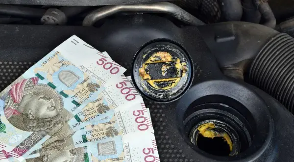 Olej w płynie chłodniczym i banknoty 500 zł. Awaria silnika kosztuje fortunę.