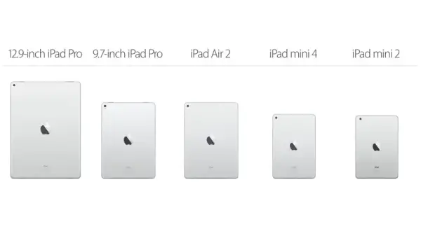 Różne modele iPadów: 12.9-calowy iPad Pro, 9.7-calowy iPad Pro, iPad Air 2, iPad mini 4 i iPad mini 2. Jaki jest najnowszy iPad?