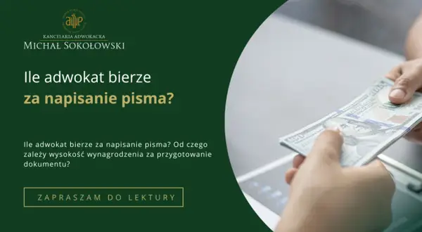 Ile kosztuje napisanie pisma przez prawnika? Ceny i przykłady dokumentów