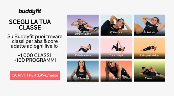 Allenamenti per i muscoli addominali su Buddyfit: classi per tutti i livelli, da principianti a esperti. Scopri più di 1000 corsi!