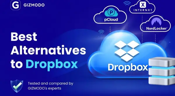 Gizmodo presents the best Dropbox alternatives, featuring pCloud, Internxt, and NordLocker.