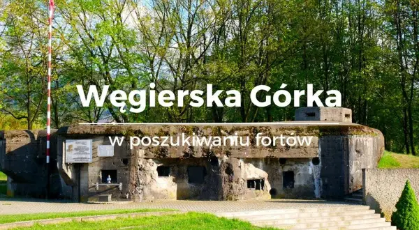 Węgierska Górka: zwiedzanie historycznych bunkrów. Potężne fortyfikacje z zielenią w tle.