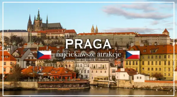Praga zwiedzanie: malowniczy widok na zamek i kamienice nad Wełtawą.