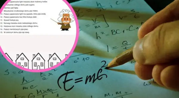 Rysunek Einsteina i wzory matematyczne na kartce papieru.