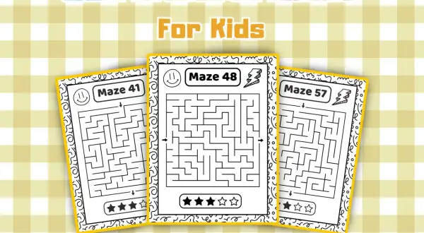 Un divertido laberinto para imprimir, ideal para niños. Incluye 20 laberintos de dificultad media.