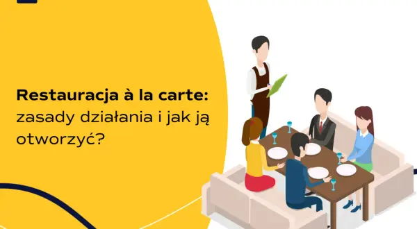 Restauracja à la carte: ludzie przy stoliku zamawiają posiłki, kelner notuje zamówienie.