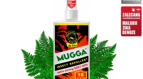 Mugga strong – spray na owady z 50% DEET, chroniący do 9 godzin. Idealny na tropikalne podróże.