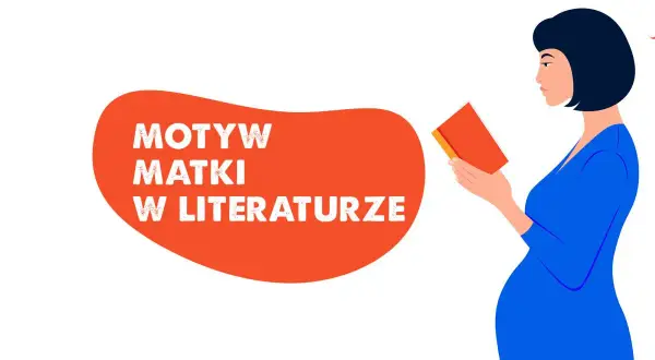 Ciężarna kobieta czyta książkę o motywie matki cierpiącej w literaturze.