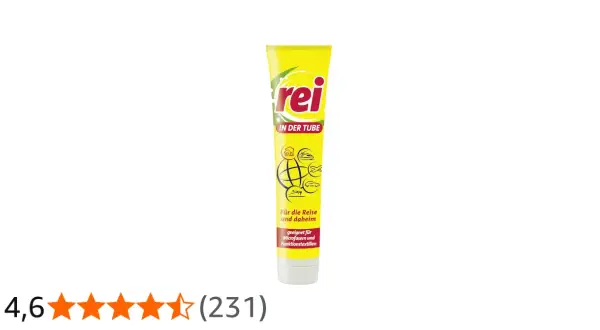 Rei in der Tube: ein gelbes Waschmittel für die Reise und daheim, ideal für Funktionskleidung.