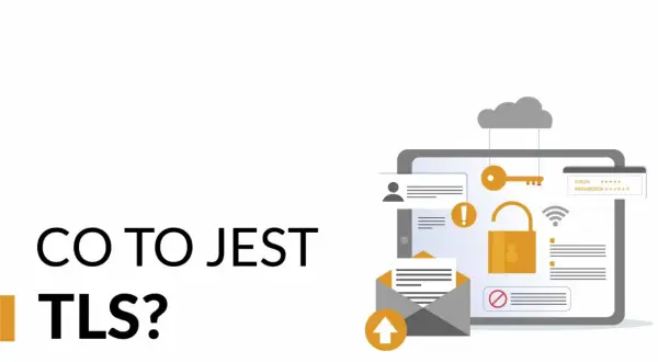 Grafika ilustruje bezpieczeństwo danych, klucz do nich i hasło. Dowiedz się, co to jest TLS i jak chroni Twoje informacje.