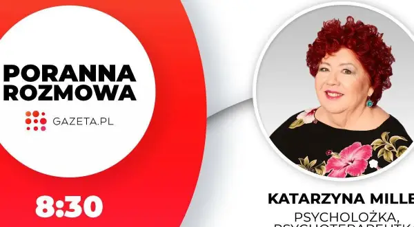 Katarzyna Miller, psycholożka, w porannej rozmowie. Jej mąż pewnie jest dumny z jej osiągnięć. 8:30.