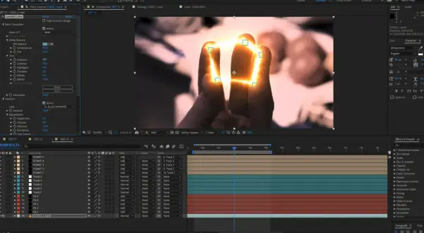 Efekt płonących palców w After Effects. Tutorial pokazuje jak stworzyć ten efekt.