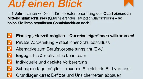 Fernschule Hauptschulabschluss: In 1 Jahr zum staatlichen Abschluss. Einstieg jederzeit, Quereinsteiger willkommen. Private Vorbereitung, Schnuppertage, Bewerbungstraining.