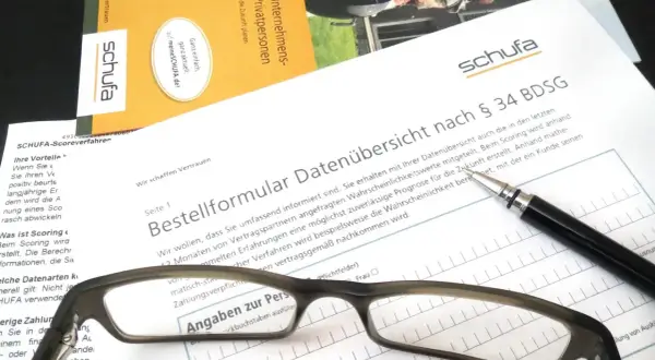 Bestellformular für eine SCHUFA-Datenübersicht. Sie erhalten diese schufa einmal im Jahr kostenlos.
