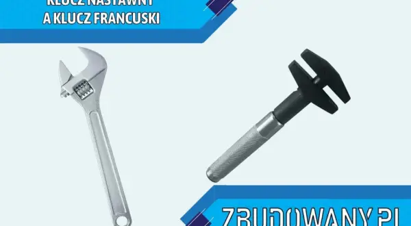 Klucz nastawny (żabka) i klucz francuski na białym tle.