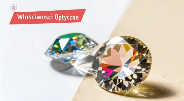 Dwa błyszczące kamienie, jeden to cyrkonia, drugi diament, ukazują swoje optyczne właściwości.