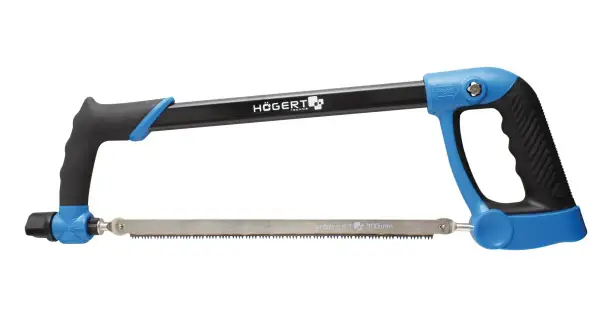 Ergonomiczna piła kabłąkowa Högert z ostrzem 300mm, idealna do precyzyjnych cięć.