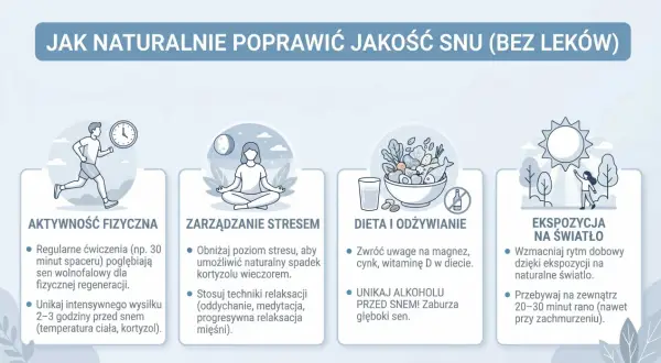 Aktywność fizyczna, zarządzanie stresem, dieta i światło pomagają zrozumieć, czym są sny i jak poprawić ich jakość.