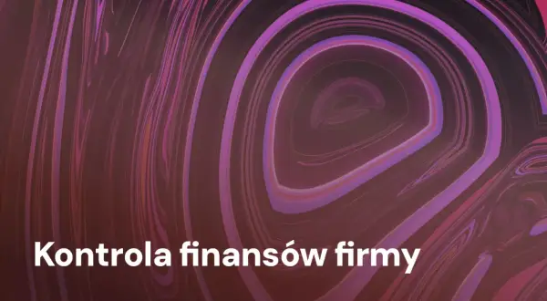 Abstrakcyjny wzór w odcieniach fioletu i różu, symbolizujący kontrolę finansów firmy.