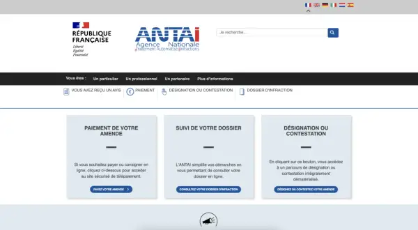 Le site ANTAI permet de payer ou contester une amende. Pour savoir combien de temps pour recevoir une amende, consultez votre dossier.