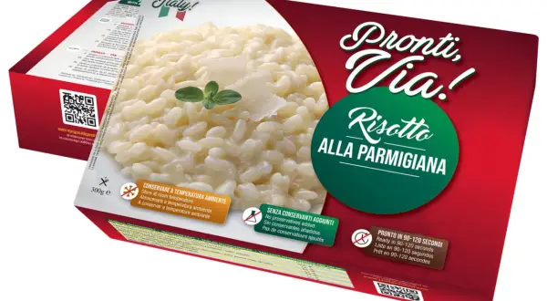 Risotto alla parmigiana cremoso, pronto in 90-120 secondi. Un assaggio d'Italia in ogni boccone.