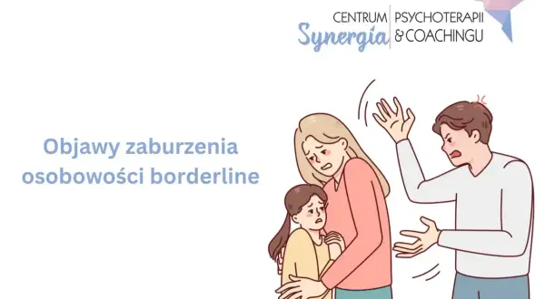 Rodzina w konflikcie, matka chroni dziecko przed agresywnym ojcem. Ilustracja do tematu zaburzenia osobowości borderline.