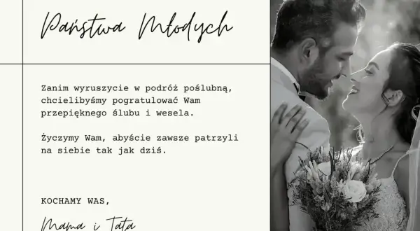 Gratulacje dla Państwa Młodych! Życzymy Wam, byście zawsze patrzyli na siebie z taką miłością. To piękne, czego życzyć młodej parze.