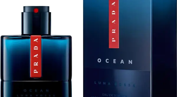 Prada Ocean 100ml, woda toaletowa dla mężczyzn. Elegancka butelka i opakowanie w odcieniach granatu.