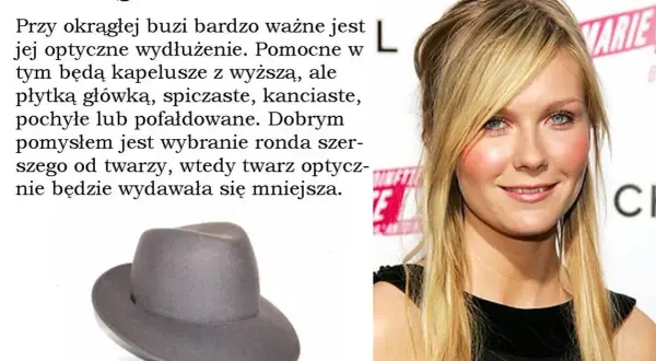 Szary kapelusz fedora i blondynka. Jaki kapelusz do okrągłej twarzy? Wybierz ten z szerszym rondem, by optycznie wyszczuplić buzię.