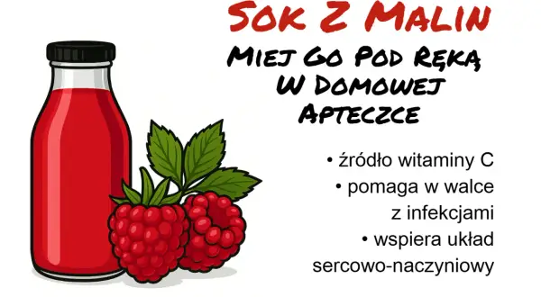 Sok malinowy w domowej apteczce. Czy jest moczopędny? Warto mieć go pod ręką!