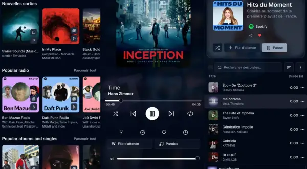 Application pour télécharger musique gratuit sur Android. Écoutez vos artistes préférés comme Daft Punk, Shakira et Hans Zimmer.