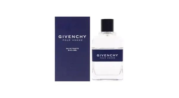 Givenchy Pour Homme Blue Label - elegancki zapach dla mężczyzny, zamknięty w szklanej butelce i granatowym pudełku.