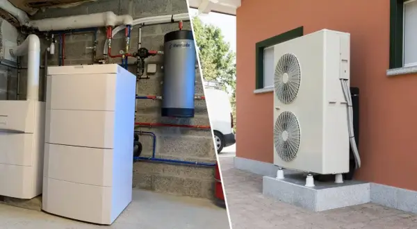 Comparaison entre une chaudière et une pompe à chaleur extérieure, deux solutions pour chauffer votre maison.